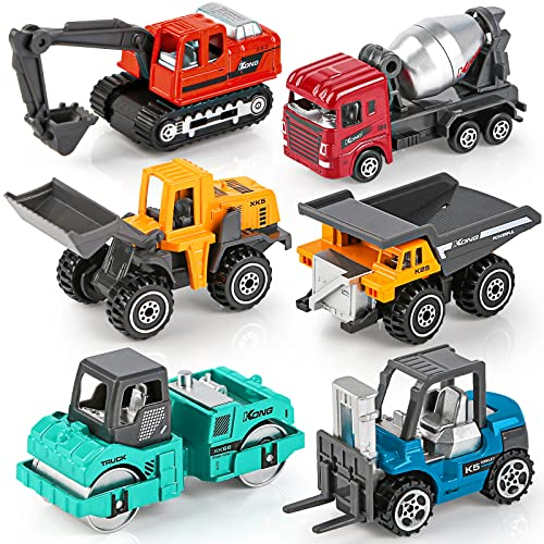 YIMORE Mini Lastwagen Autos für Jungs Bunt Baufahrzeuge Spielzeug Geschenkset